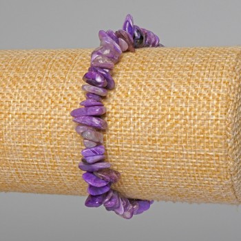 Pulsera de charoita, cuentas de piedra natural de 8×2 mm, longitud 18 cm, elástica