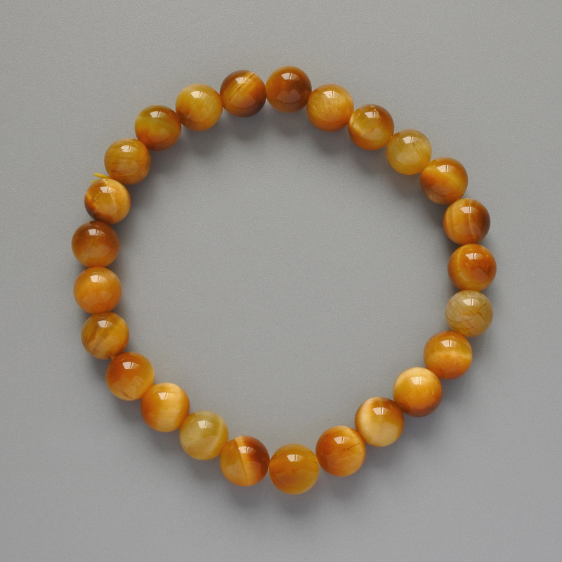 Pulsera de ojo de gato amarillo natural