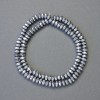 Rondeles facetados de hematita, color plata, diámetro 6x3 mm, longitud 42 cm, hebra
