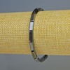 Pulsera elástica de hematita rectangular, color negro, dimensiones 10×4 mm, longitud 18 cm ±