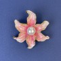 Broche Flor, diámetro 45 mm ± esmalte rosa y perla