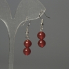 Pendientes de cornalina, bolas de 8 mm ±, longitud 35 mm ±