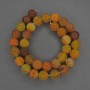 Cuentas de ágata naranja, bolas lisas, diámetro 12 mm ±, en hilo, longitud 40 cm+