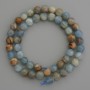 Cuentas azules de calcita, bolas lisas de 8 mm ± en hilo, longitud 39 cm