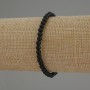 Pulsera de ágata cuentas lisas, diámetro 4 mm, longitud 18 cm, elástica