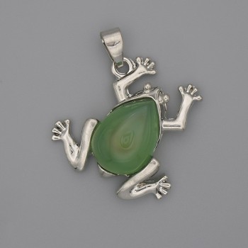 Colgante Rana de Ágata 29×28 mm ±, longitud 37 mm ±