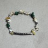 Pulsera Variada con fragmentos de piedra 6-8×2-4 mm ±, cilindros de hematita 6×4 mm ±, longitud 18 cm ±, elástica