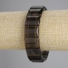Pulsera de topacio ahumado, eslabón liso, diámetro 18×13 mm, longitud 18 cm, elástica