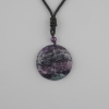 Colgante «Árbol de la Vida» con fluorita, diámetro 36 mm ±, en cordón negro ajustable, longitud 78 cm+