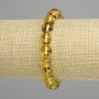 Pulsera de ámbar con cuentas lisas, diámetro 9 mm, longitud 18 cm, elástica