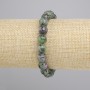Pulsera de zoisita con bola facetada, diámetro 8 mm, longitud 18 cm, elástico