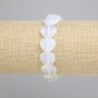 Pulsera de piedra lunar opalita, cuentas en forma de corazón, diámetro 14 mm+-, longitud 18 cm+-, elástico