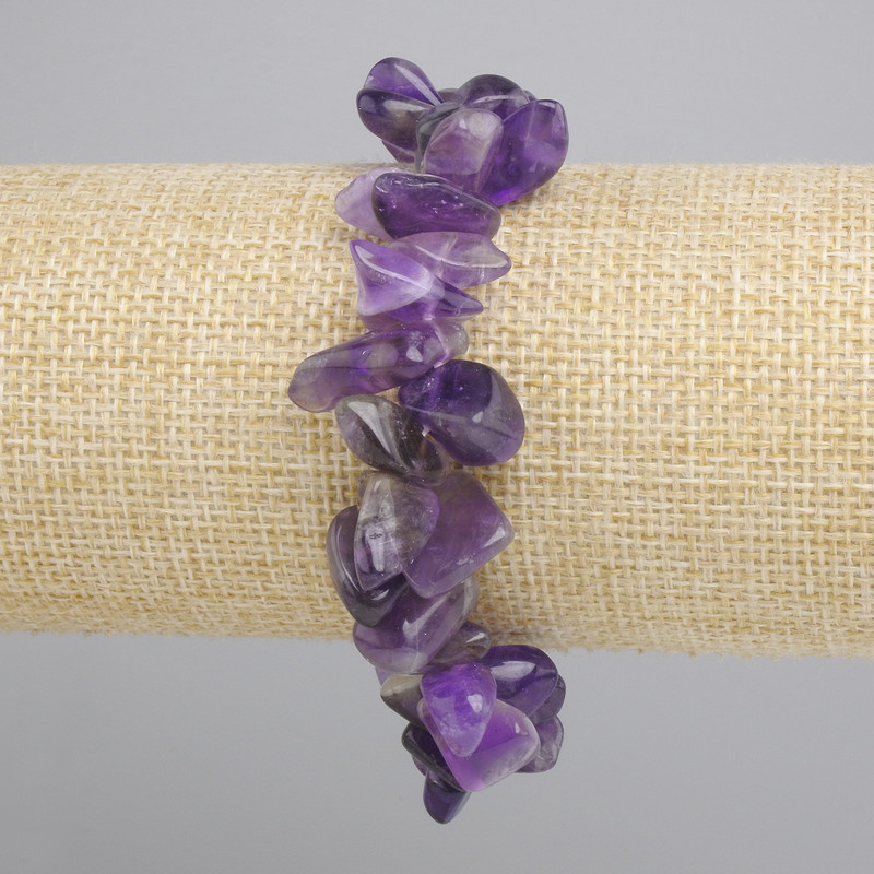 Pulsera de amatista en forma mariposa facetada 13–24×5–14 mm, longitud aprox. 18 cm, elástico
