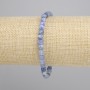Pulsera de cianita facetada en cubo, tamaño 5×5 mm, longitud 18 cm, elástica