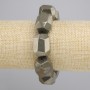 Pulsera de pirita facetada, diámetro 20-21 mm, 5×16 mm ±, longitud 18 cm ±, elástica
