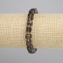 Pulsera de cuarzo ahumado facetado — cubo 8x8 mm, cuentas 3 mm, longitud 18 cm, elástico