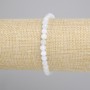 Pulsera de ágata facetada en bolas, diámetro 5 mm, longitud 18 cm, elástica