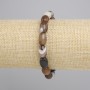 Pulsera de ágata en grano 12×8 mm, 18 cm de largo, elástica