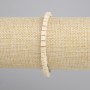 Pulsera beige de lava volcánica - cubos 4x4 mm, longitud 18 cm, elástica