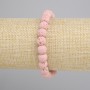 Pulsera rosa de lava volcánica - bolas lisas de 8 mm, longitud aprox. 18 cm, elástica