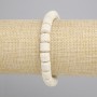 Pulsera beige de lava volcánica, cilindro 8x8 mm, longitud 18 cm, elástica