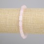 Pulsera de cuarzo rosa con cuentas cilíndricas 10×6 mm, longitud 18 cm, elástica