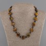 Collar ojo de tigre moneda 15-16 mm +- Aventurina 'Noche Kaïra' cuentas de 6 mm +-, longitud 45 cm +- con cierre