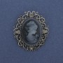 Broche-colgante Camafeo Dama en metal plateado 48×44 mm +
