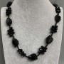 Collar largo de Ágata y cristal checo, longitud 110 cm+
