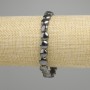 Pulsera de hematita moneda 8 mm, elástica 18 cm