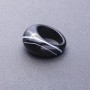 Anillo de ágata natural negro y blanco, 19 mm