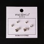 ( 5 mm ) Pendientes en forma de bolsos de dinero con strass plateado