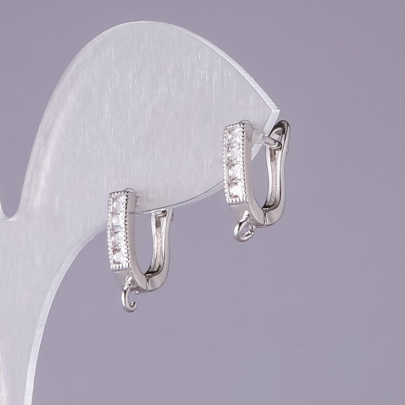Ganchos para pendientes 14×3 mm con camino de strass