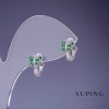 Pendientes Xuping «Mariposas» con cristales verdes 10×7 mm, en rodio