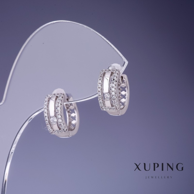 Pendientes Xuping rodio 5×12 mm