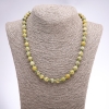 Collar de turquesa amarilla, bolas lisas, diámetro 8 mm, longitud 46 cm