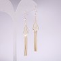 Pendientes de flecos dorados de 73x11 mm, Corea