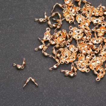 Accesorios tipo rana para cuentas, metal dorado, 7×4 mm (+/-), empaque de 10 g (+/-), 140 uds
