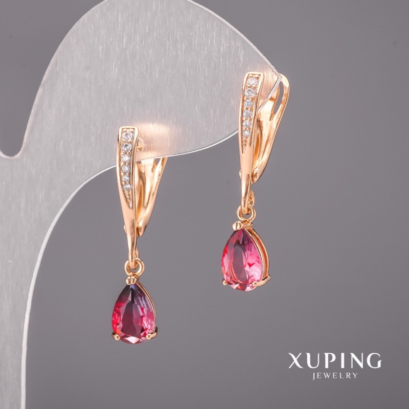 Pendientes Xuping camaleón 6×30 mm, baño de oro de 18K