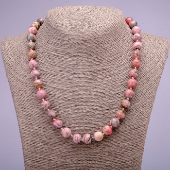 Collar de rodonita 10 mm, 45 cm