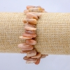 Pulsera elástica de selenita natural, trocitos en forma de aguja, diámetro 15×5 mm+