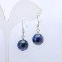 Pendientes de lapislázuli, cuentas lisas de 10 mm, longitud 3,5 cm