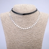 Choker Xuping rodio y cordón, grosor 5,5 mm, longitud 31–39 cm