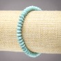 Pulsera de turquesa elástica, rondel liso, diámetro 6×3 mm+