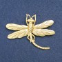 Broche libélula de metal dorado 75×55 mm +