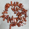 Hilo de jaspe rojo en cuentas en forma de aguja, diámetro 20×8 mm, longitud 39 cm +
