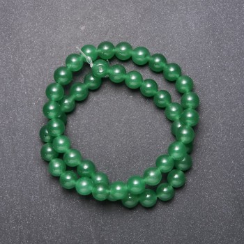 Cuentas de jade en hilo, bolas lisas — diámetro 10 mm ±, longitud 38 cm ±