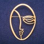 Broche «Acento Cara» en metal dorado 43×60 mm