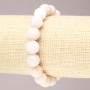 Pulsera elástica de ópalo rosa con bolas lisas, diámetro 10 mm