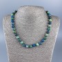 Collar de crisocola y lazurita, bolas lisas de 8 mm de diámetro, longitud 48 cm
